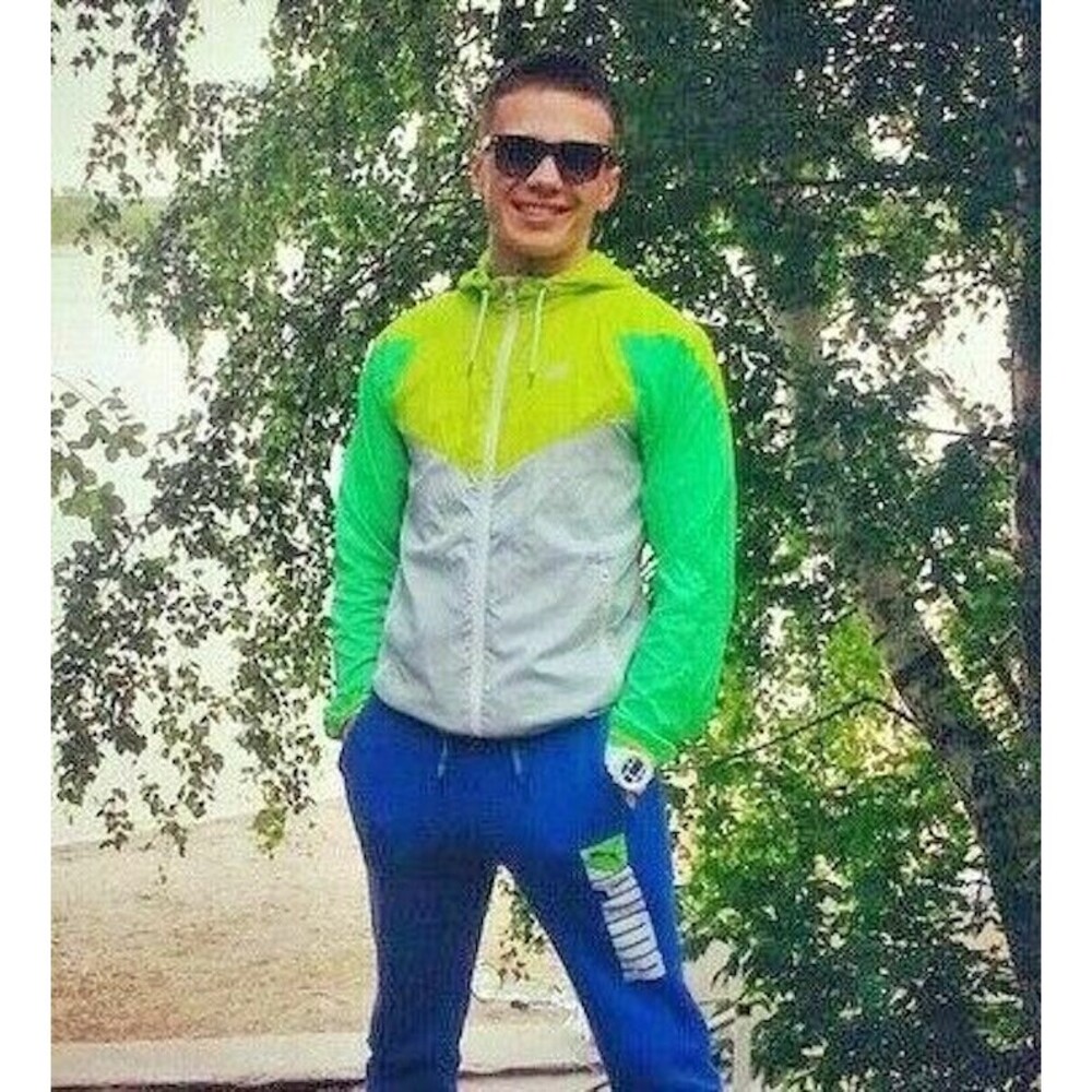 Nike Vintage Rare Glanz Jacket Tech Hyperfuse Windrunner Green Yellow Gray S